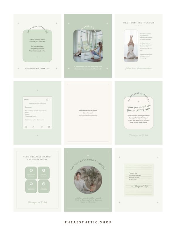 Wellness Content Kit: 100 Canva Templates for Wellness Studios & Instructors