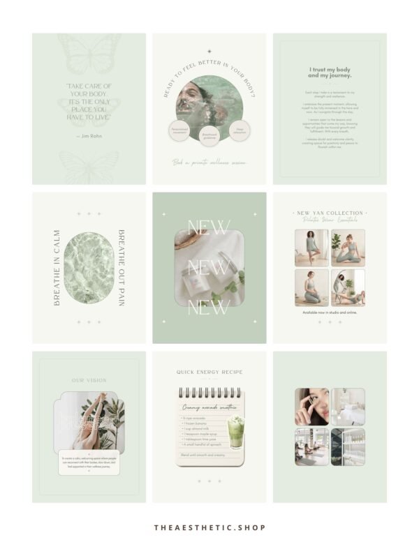 Wellness Content Kit: 100 Canva Templates for Wellness Studios & Instructors