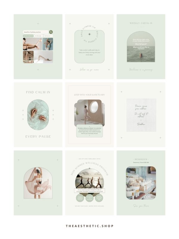 Wellness Content Kit: 100 Canva Templates for Wellness Studios & Instructors