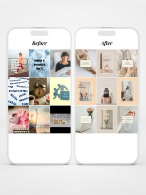 aesthetic life coach canva template before and after