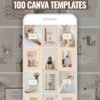 minimalist neutral color beige aesthetic Coach Content Kit: 100 Canva Templates for Life Coaches
