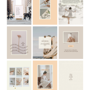 minimalist neutral color beige aesthetic Coach Content Kit: 100 Canva Templates for Life Coaches