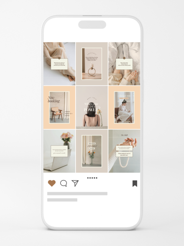 minimalist neutral color beige aesthetic Coach Content Kit: 100 Canva Templates for Life Coaches