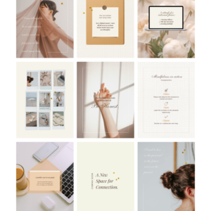 minimalist neutral color beige aesthetic Coach Content Kit: 100 Canva Templates for Life Coaches