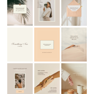 minimalist neutral color beige aesthetic Coach Content Kit: 100 Canva Templates for Life Coaches
