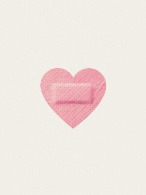 free pink aesthetic heart-shaped bandaid