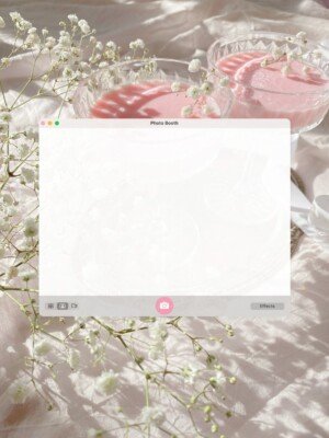 free pink aesthetic macbook pro photobooth window mockup background image